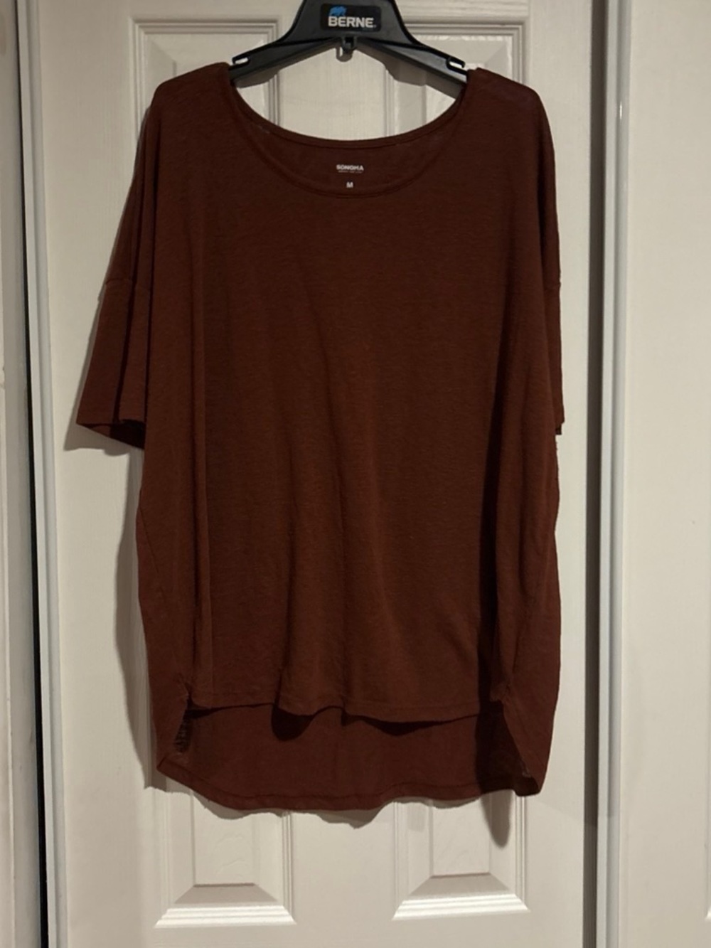 Sonoma Women's Rust Brown Short-Sleeve Scoop Neck Top